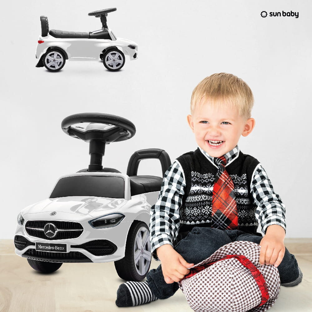 Tõukeauto lastele Mercedes C-Class Coupe Sun Baby, valge цена и информация | Beebide mänguasjad | hansapost.ee