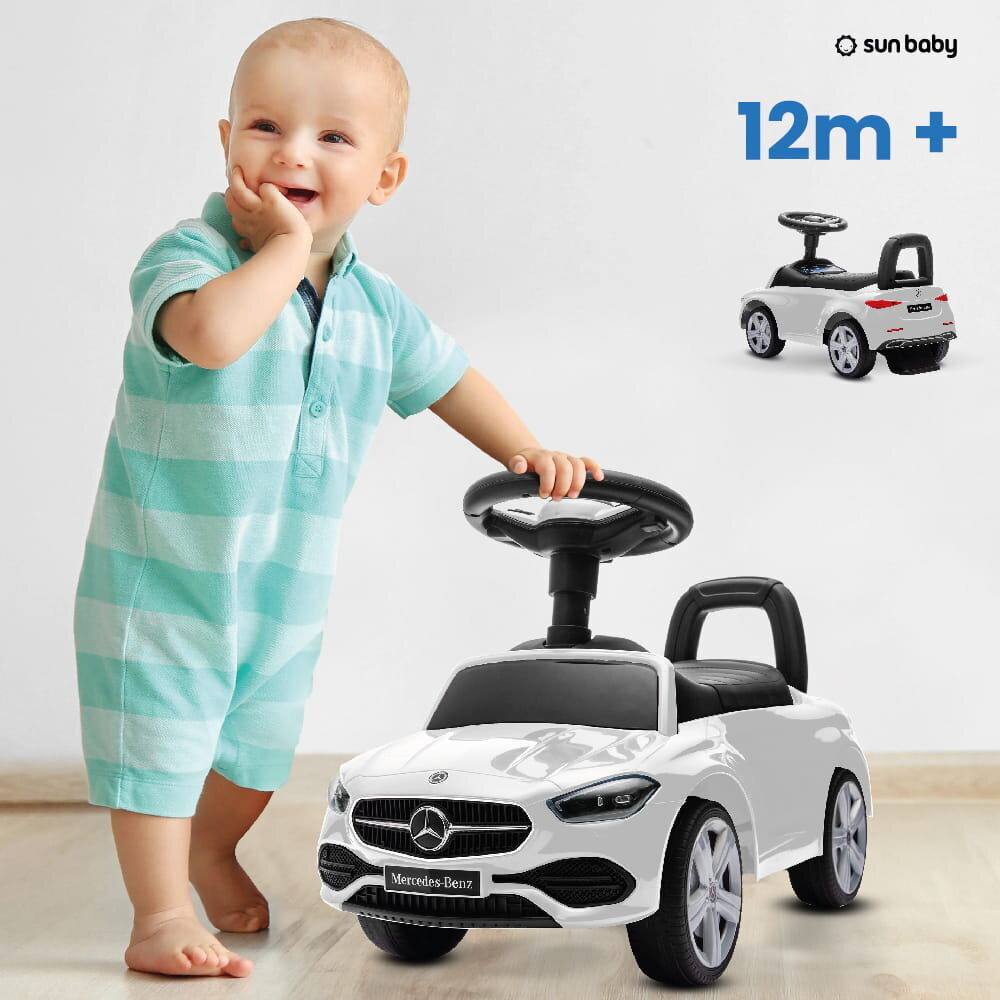 Tõukeauto lastele Mercedes C-Class Coupe Sun Baby, valge цена и информация | Beebide mänguasjad | hansapost.ee