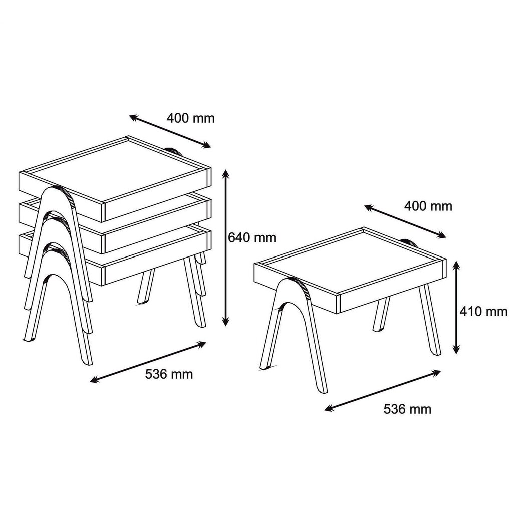 3-osaline kohvilaua komplekt Kalune Design 845(I), beež/pruun hind ja info | Diivanilauad | hansapost.ee