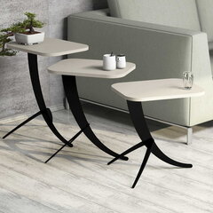 Набор из 3 журнальных столиков Kalune Design 845, черный/бежевый цена и информация | Kalune Design Мебель и домашний интерьер | hansapost.ee