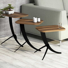 Набор из 3-х журнальных столиков Kalune Design 845(I), темно-коричневый/черный цена и информация | Kalune Design Мебель и домашний интерьер | hansapost.ee