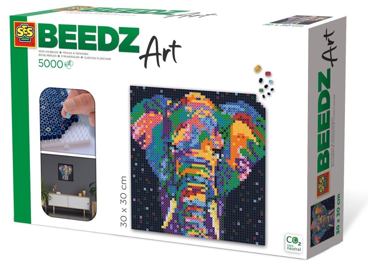 Helmestega mosaiik SES Creative BeedzArt Fancy Elephant 06012 hind ja info | Arendavad laste mänguasjad | hansapost.ee