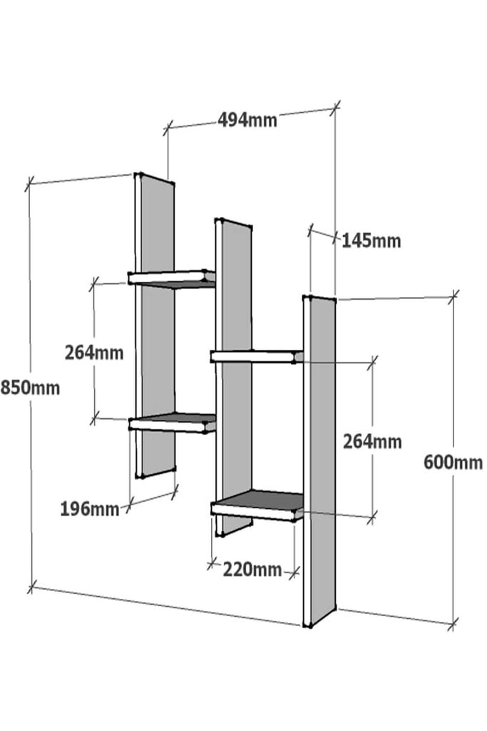 Riiul Asir, 49,4x85x14,5 cm, valge hind ja info | Riiulid | hansapost.ee