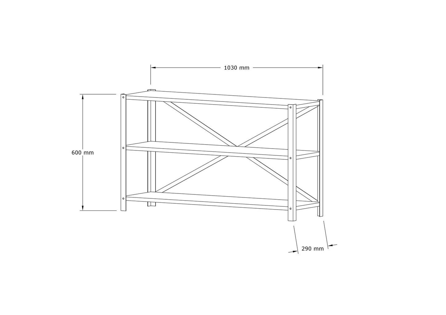 Riiul Asir, 103x60x29,5 cm, beež hind ja info | Riiulid | hansapost.ee