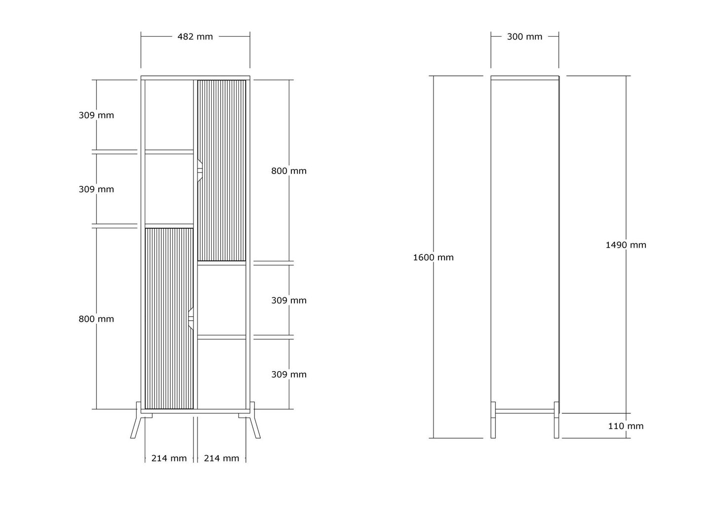 Riiul Asir, 48,2x160x30 cm, beež/hall hind ja info | Riiulid | hansapost.ee