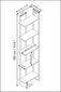 Riiul Asir, 45,2x21,6x180 cm, must/kuldne hind ja info | Riiulid | hansapost.ee