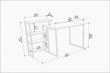 Laud Asir, 133x60x76,8 cm, kuldne/valge цена и информация | Arvutilauad, kirjutuslauad | hansapost.ee