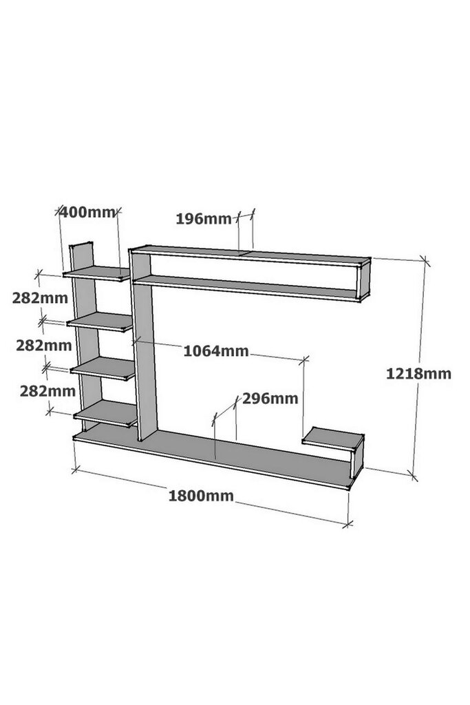 TV alus Asir, 180x121,8x29,6 cm, valge цена и информация | Televiisori alused | hansapost.ee