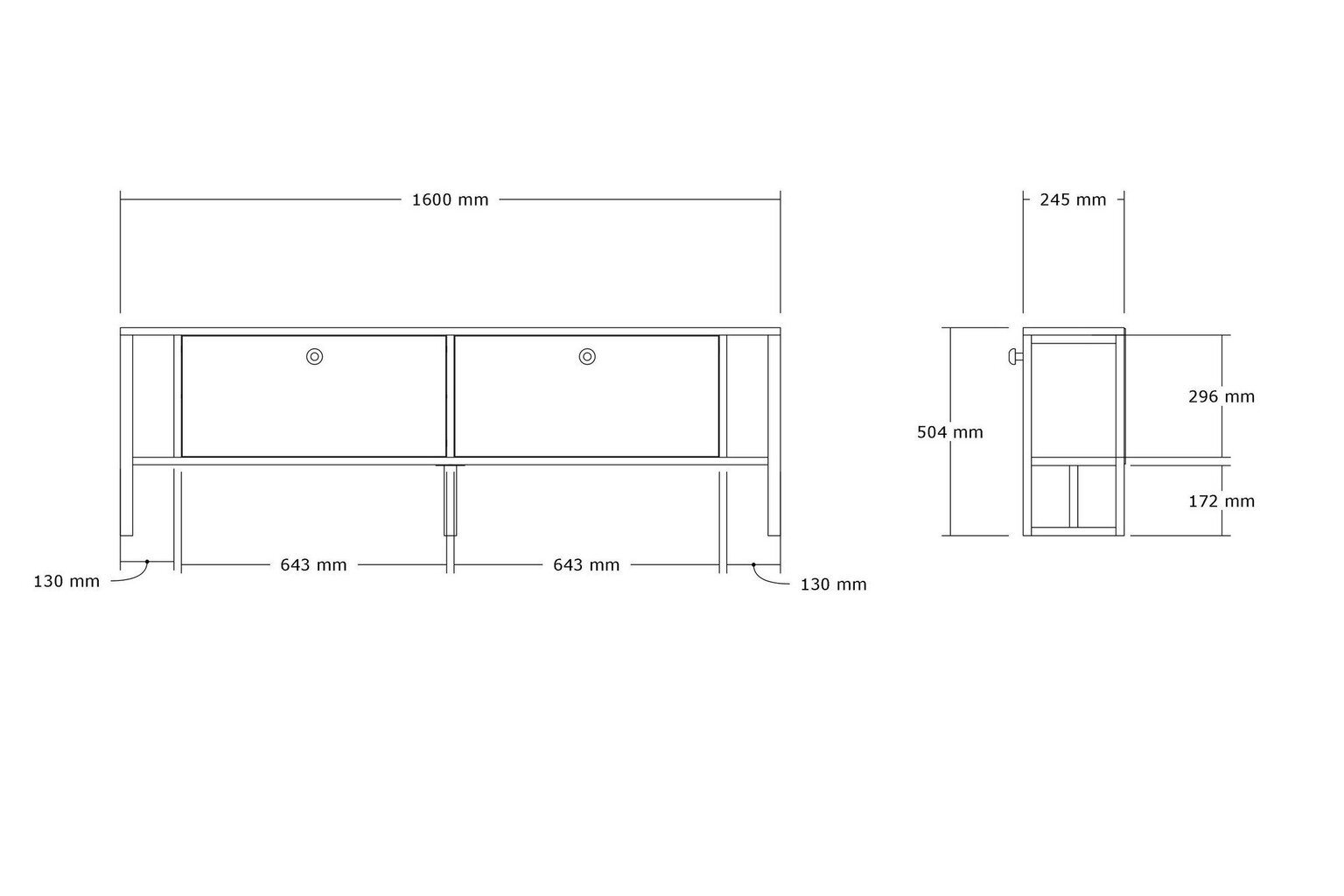 TV alus Asir, 160x50,4x24,5 cm, pruun цена и информация | Televiisori alused | hansapost.ee