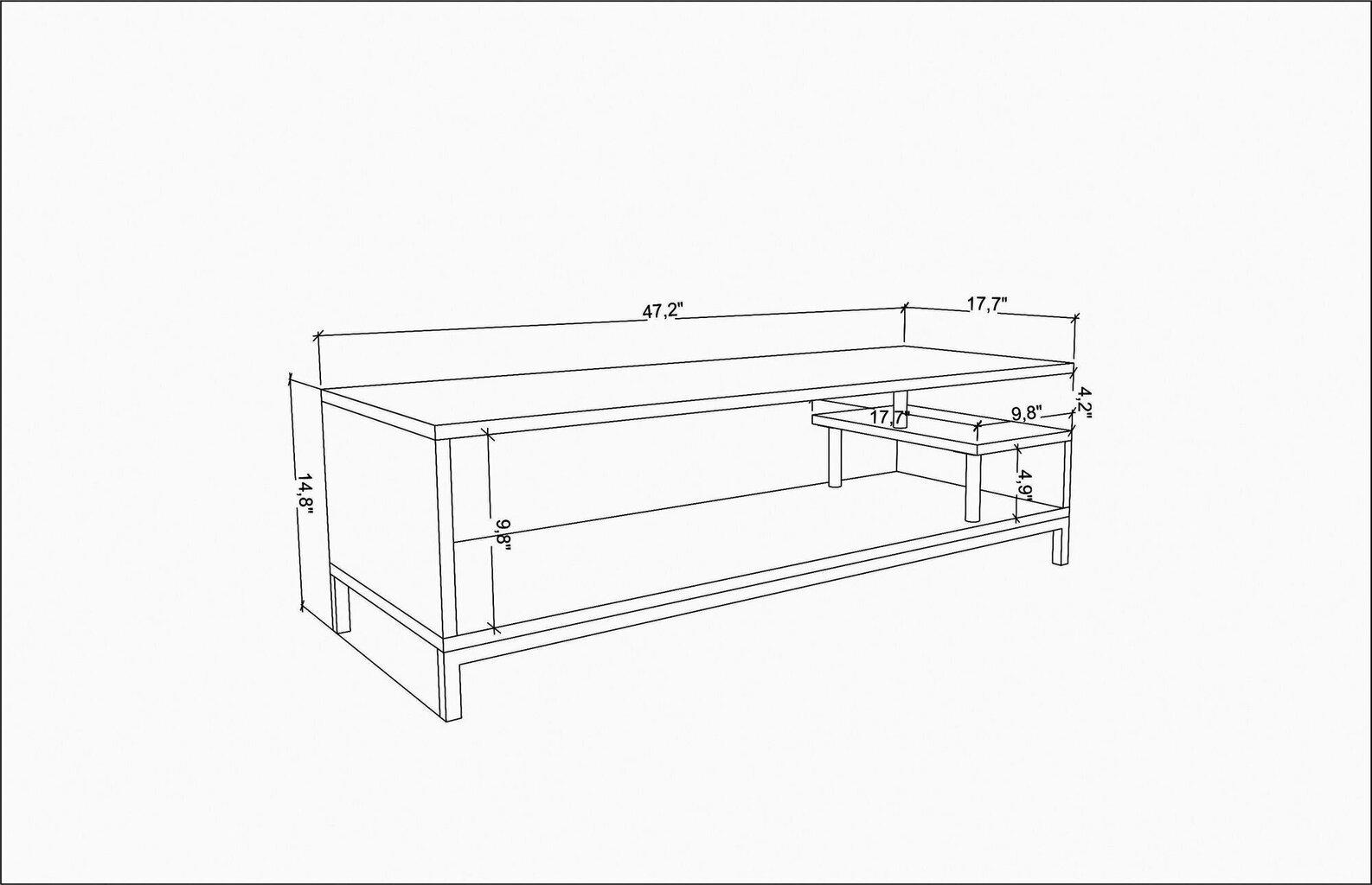 TV alus Asir, 120x44,6x37,6 cm, hall/must price and information | Televiisori alused | hansapost.ee