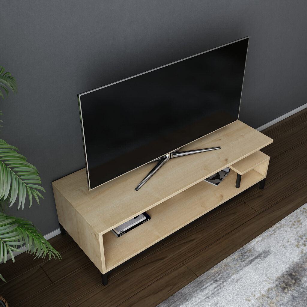 TV alus Asir, 120x44,6x37,6 cm, pruun/must цена и информация | Televiisori alused | hansapost.ee