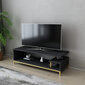 TV alus Asir, 120x44,6x37,6 cm, kuldne/hall цена и информация | Televiisori alused | hansapost.ee