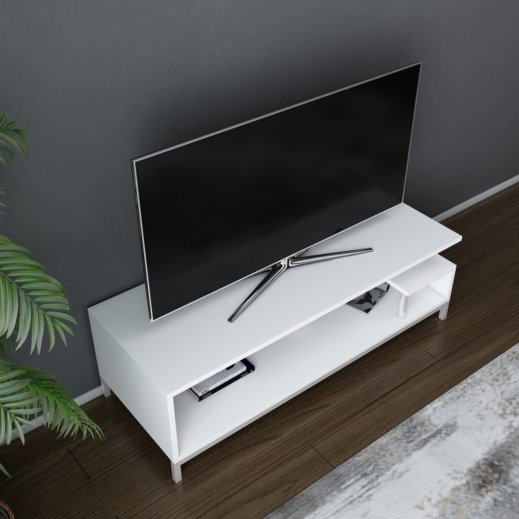 TV alus Asir, 120x44,6x37,6 cm, valge цена и информация | Televiisori alused | hansapost.ee