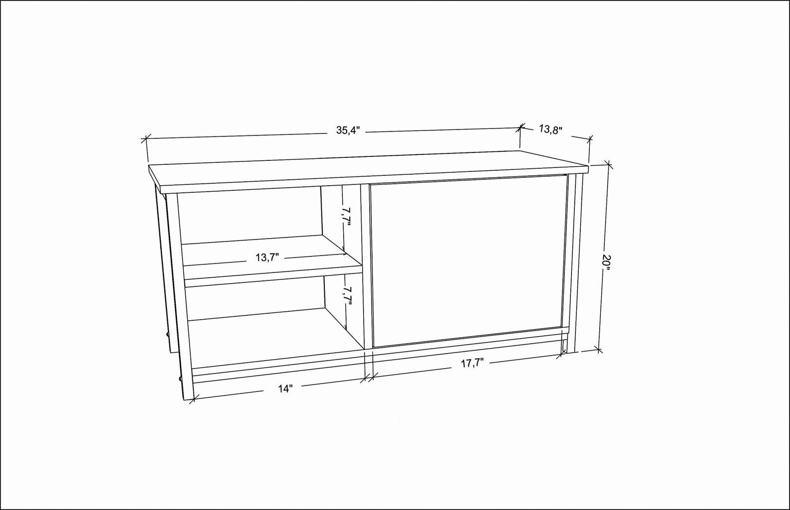 TV alus Asir, 89,6x35,3x50,8 cm, must/hall hind ja info | Televiisori alused | hansapost.ee