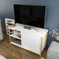 TV alus Asir, 89,6x35,3x50,8 cm, kuldne/valge hind ja info | Televiisori alused | hansapost.ee