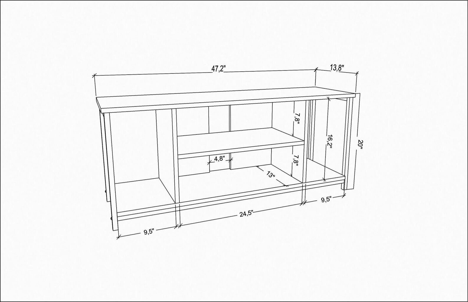 TV alus Asir, 120x35x50,8 cm, hall/must цена и информация | Televiisori alused | hansapost.ee