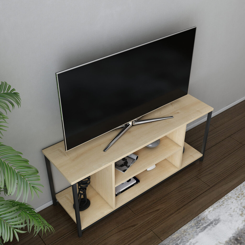 TV alus Asir, 120x35x50,8 cm, must/pruun hind ja info | Televiisori alused | hansapost.ee