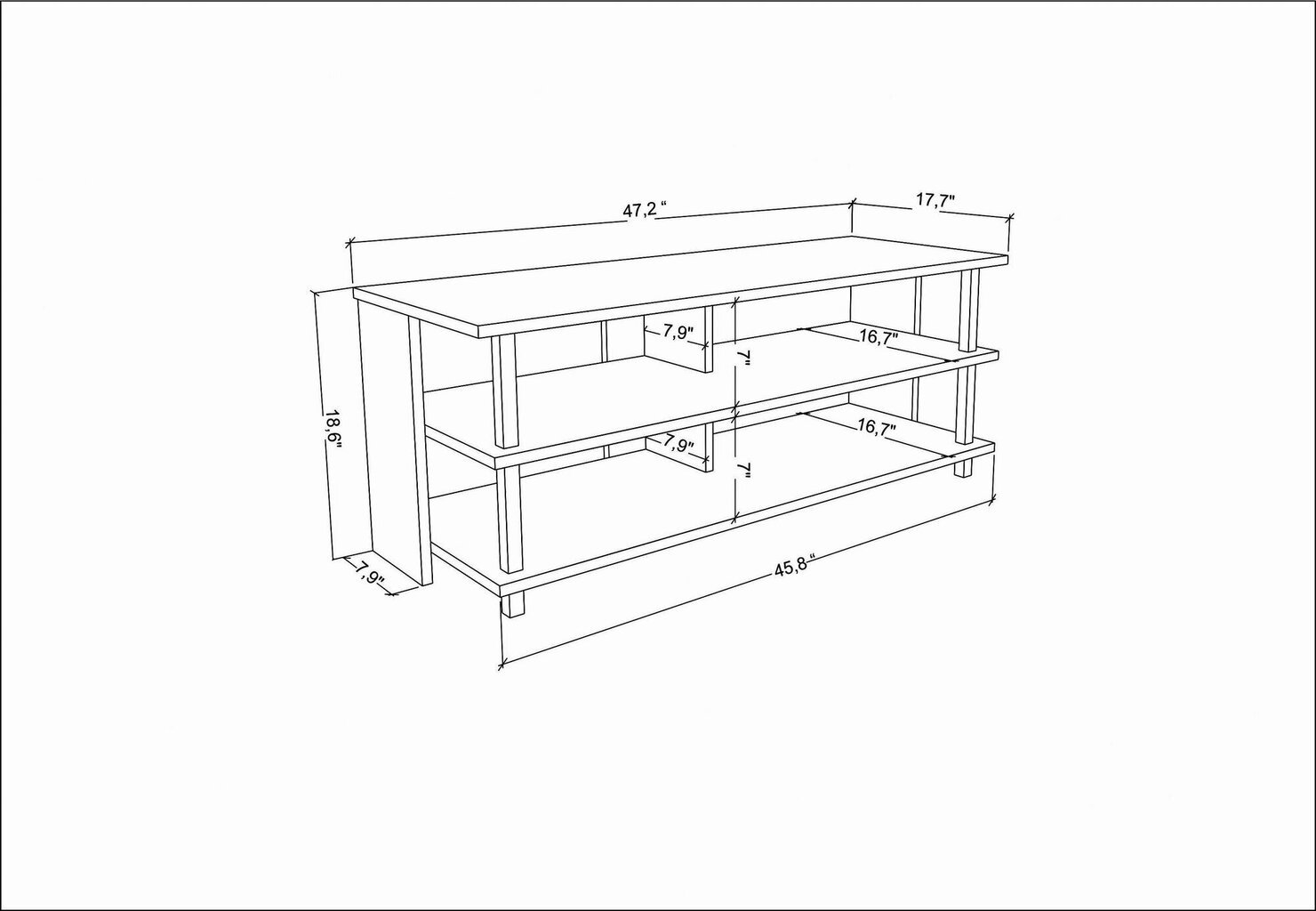 TV alus Asir, 120x44,6x47,4 cm, must/pruun цена и информация | Televiisori alused | hansapost.ee