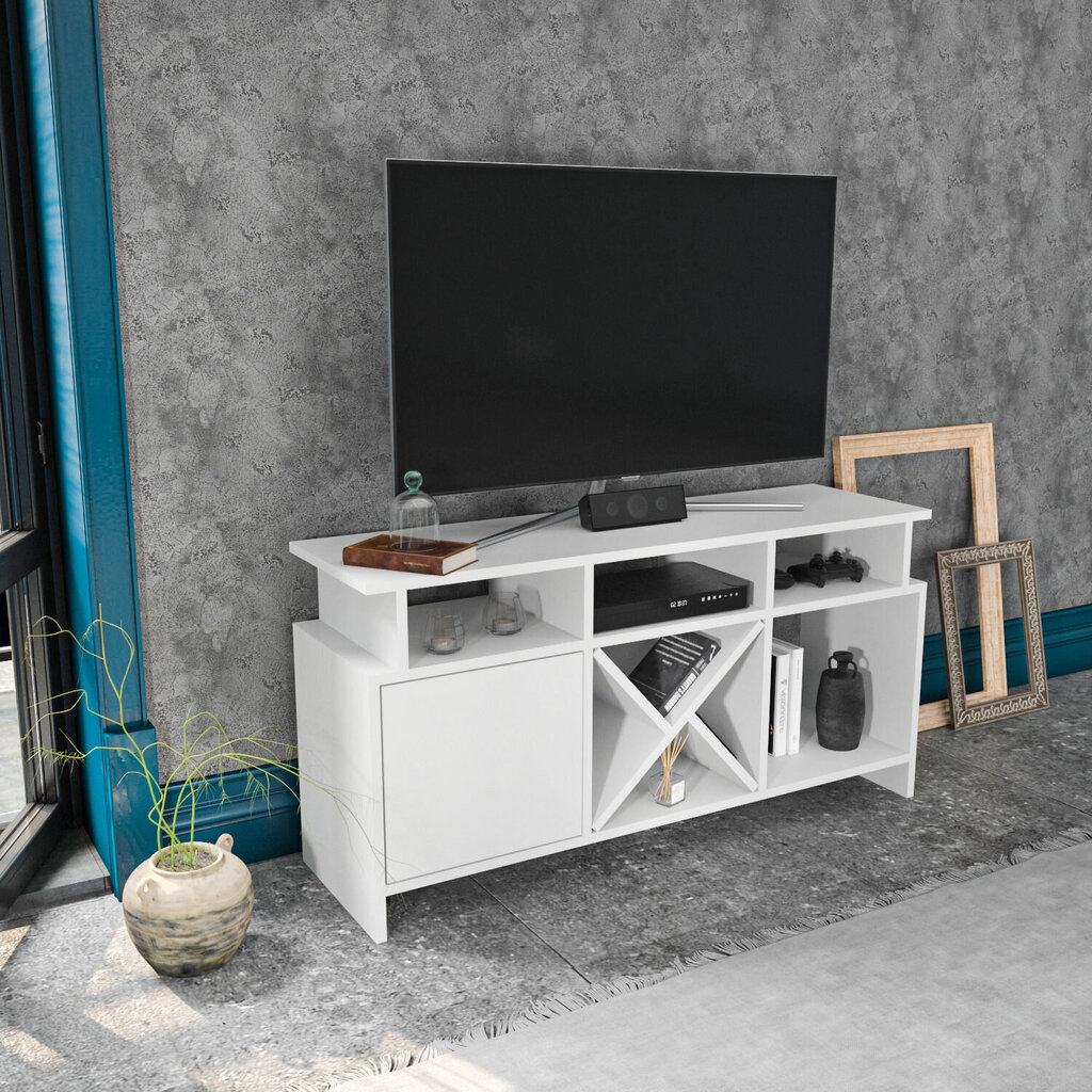 TV alus Asir, 120x29,9x60,6 cm, valge hind ja info | Televiisori alused | hansapost.ee