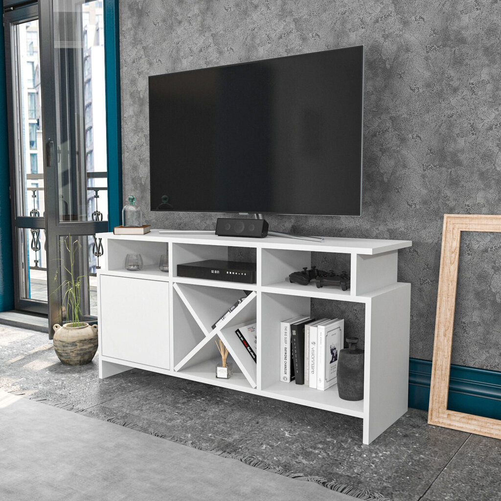 TV alus Asir, 120x29,9x60,6 cm, valge hind ja info | Televiisori alused | hansapost.ee