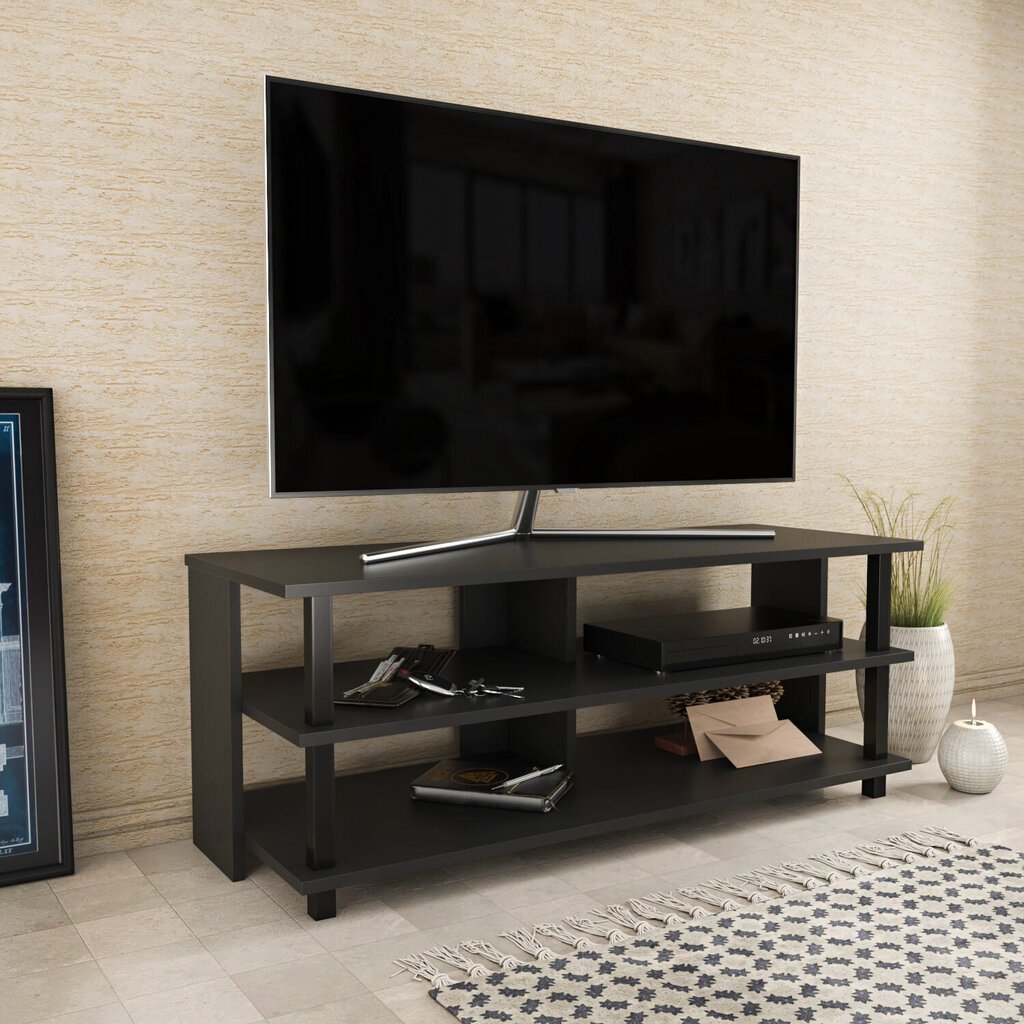 TV alus Asir, 120x44,6x47,4 cm, must/hall price and information | Televiisori alused | hansapost.ee