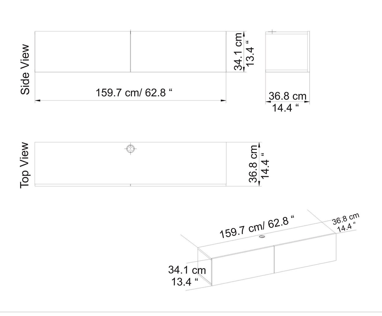 TV alus Asir, 159,7x36,8x34,1 cm, valge hind ja info | Televiisori alused | hansapost.ee