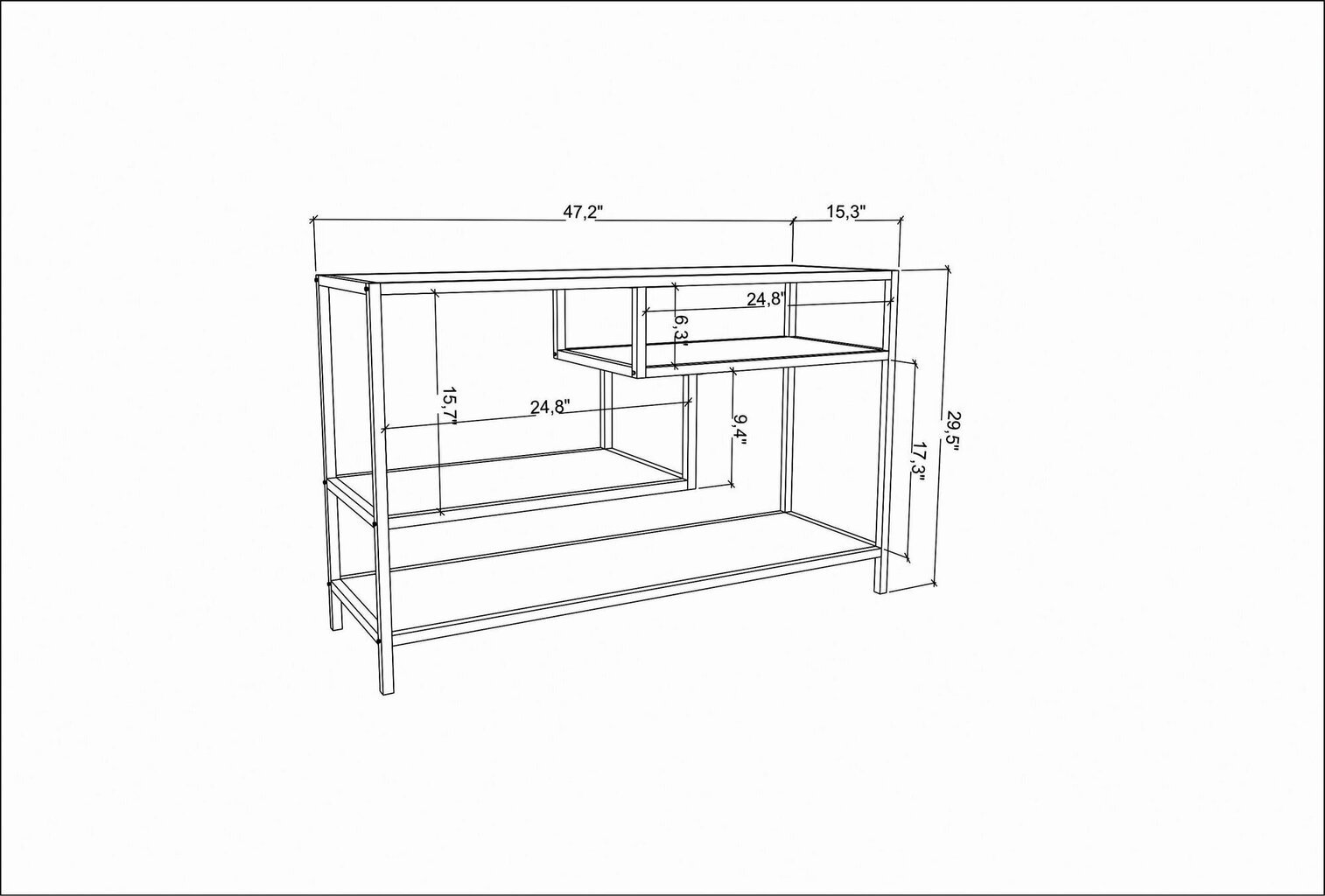 TV alus Asir, 120x39x75 cm, hall/must цена и информация | Televiisori alused | hansapost.ee