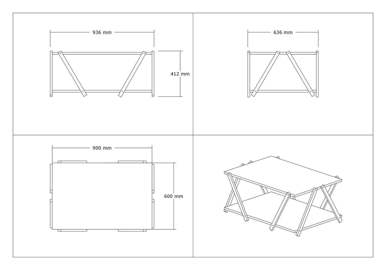 Diivanilaud Asir, 93,6x63,6x41,2 cm, hall/valge price and information | Diivanilauad | hansapost.ee