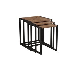 3-osaline laua komplekt Asir, 40x55x40 cm, must/helepruun price and information | Coffee tables | hansapost.ee