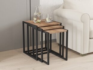 3-osaline laua komplekt Asir, 40x55x40 cm, must/helepruun price and information | Coffee tables | hansapost.ee