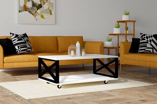 Diivanilaud Asir, 98x33,6x60 cm, valge/must price and information | Coffee tables | hansapost.ee