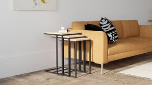 3-osaline laua komplekt Asir, 40x61,8x40 cm, beež/must price and information | Coffee tables | hansapost.ee