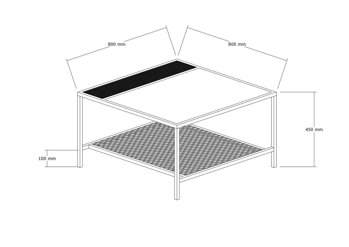 Diivanilaud Asir, 80x45x80 cm, pruun/must hind ja info | Diivanilauad | hansapost.ee