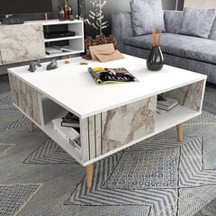 Diivanilaud Asir, 89,6x89,6x46,5 cm, valge price and information | Coffee tables | hansapost.ee