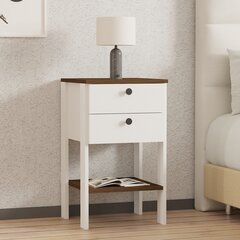 Öökapp Asir, 44x75x44 cm, valge/pruun price and information | Nightstands | hansapost.ee