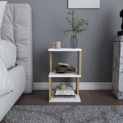 Öökapp Asir, 29,6x29,6x49,4 cm, helepruun/valge price and information | Nightstands | hansapost.ee