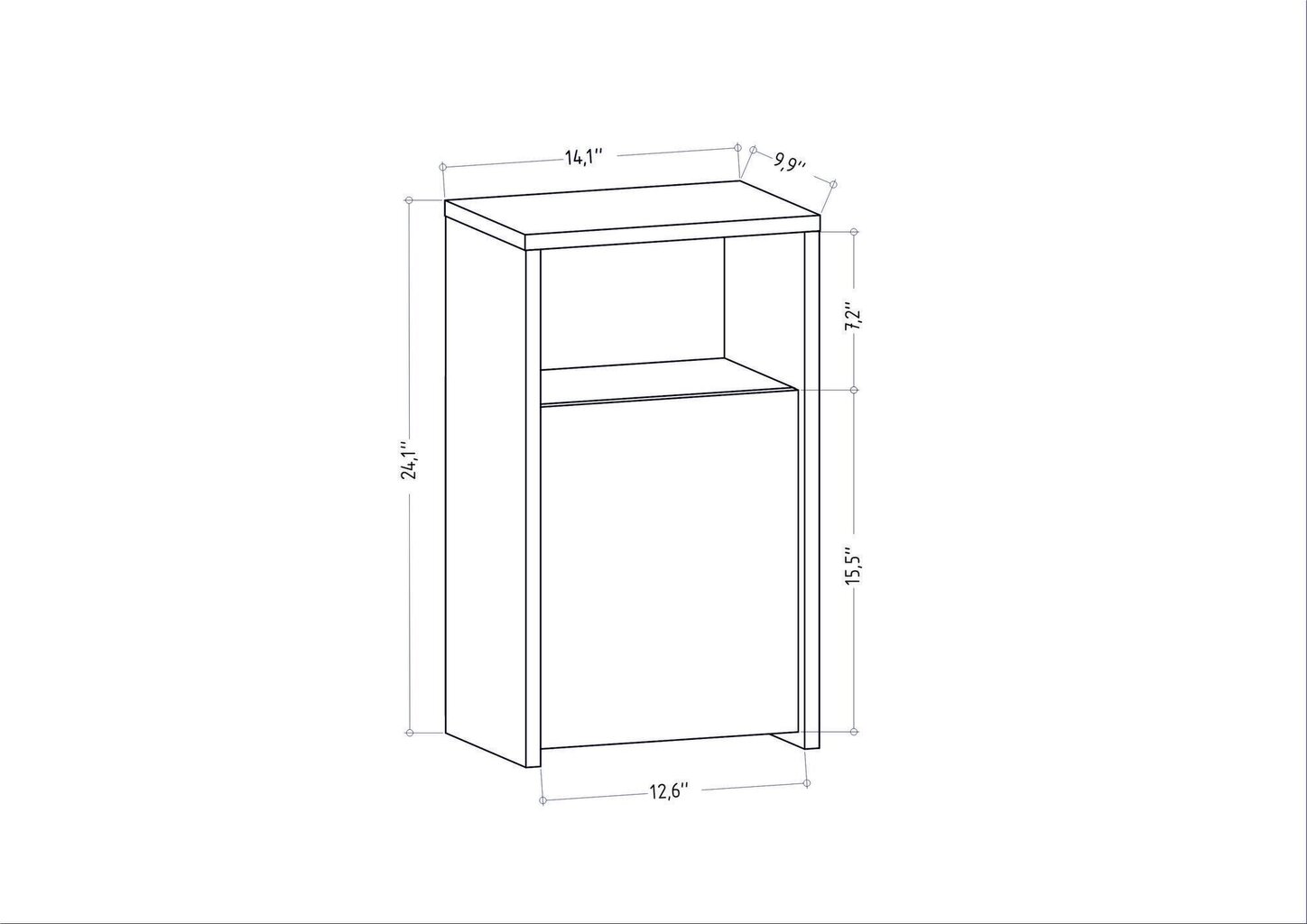 Öökapp Asir, 36x25,3x61,4 cm, valge hind ja info | Öökapid | hansapost.ee