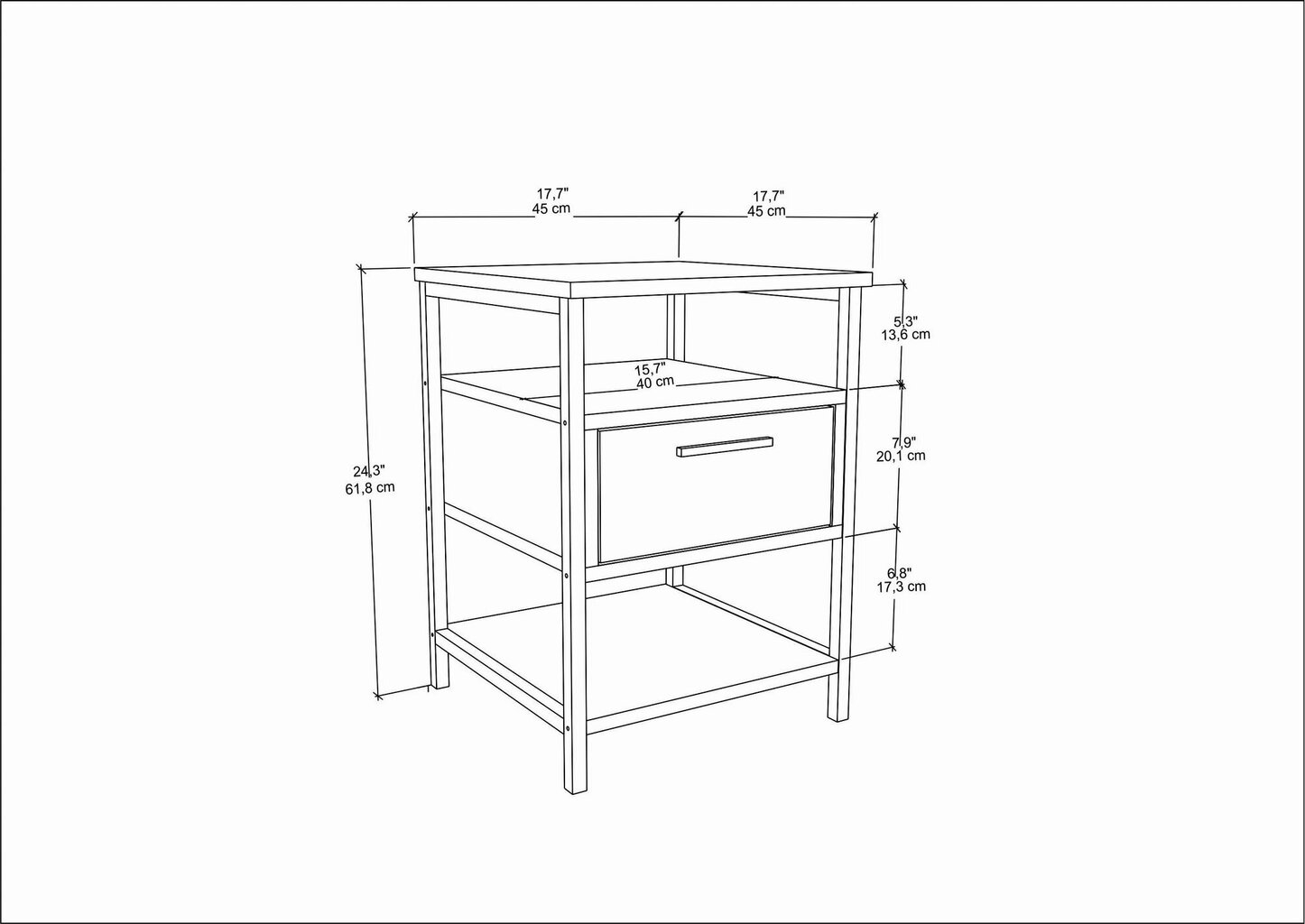 Öökapp Asir, 45x45x61,8 cm, must/pruun цена и информация | Öökapid | hansapost.ee