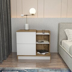 Öökapp Asir, 72x45x60 cm, valge/helepruun price and information | Nightstands | hansapost.ee