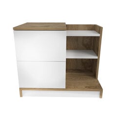 Öökapp Asir, 72x45x60 cm, valge/pruun price and information | Nightstands | hansapost.ee