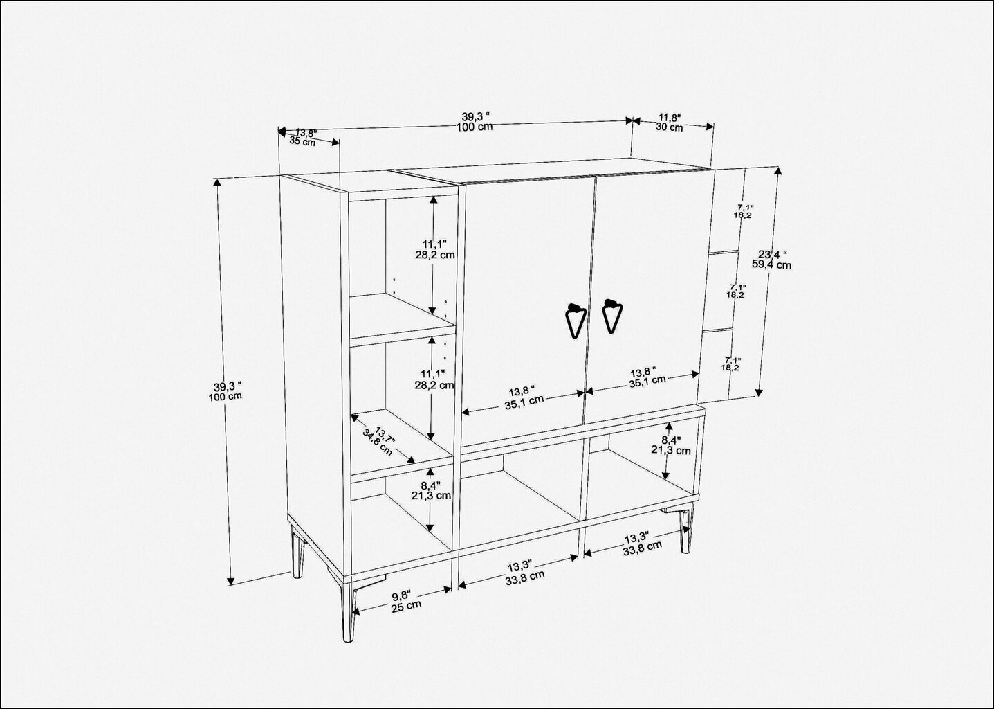 Konsoollaud Asir, 100x35x100 cm, valge/pruun hind ja info | Konsoollauad | hansapost.ee