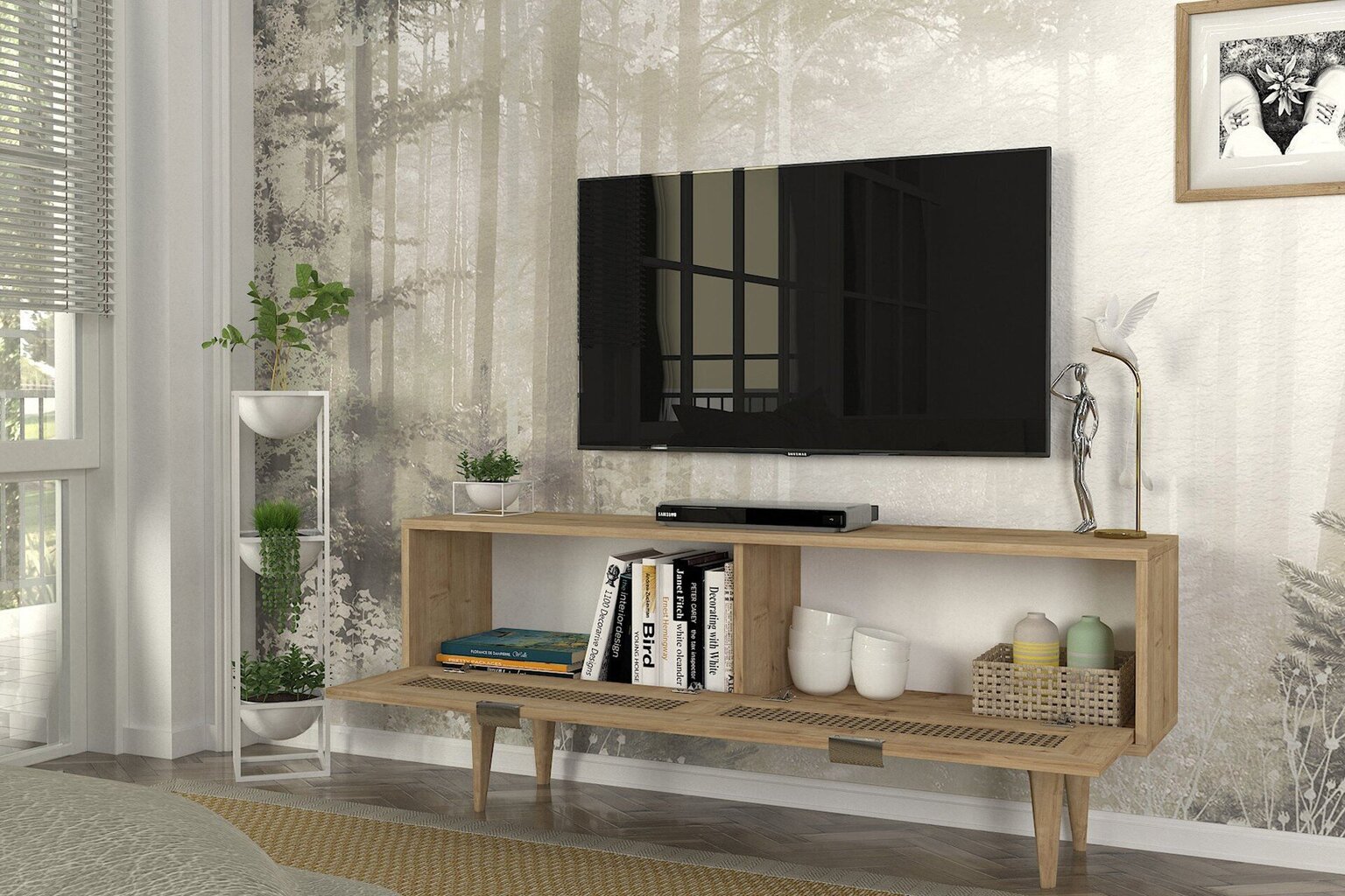 TV alus Asir, 140x55,2x29,6cm, helepruun hind ja info | Televiisori alused | hansapost.ee