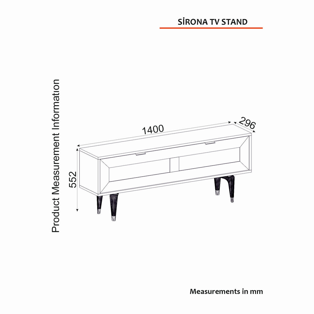 TV alus Asir, 140x55,2x29,6cm, helepruun hind ja info | Televiisori alused | hansapost.ee