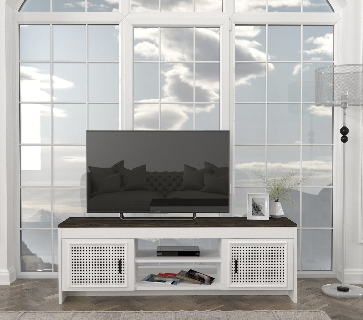 TV alus Asir, 150x48,2x35cm, valge/beež цена и информация | Televiisori alused | hansapost.ee