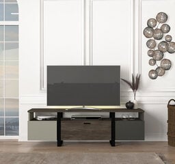 Tv alus Asir, 150x46,2x31,5cm, pruun/hall hind ja info | Televiisori alused | hansapost.ee