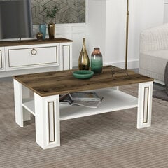 Kohvilaud Asir, 90x38x60cm, valge/pruun price and information | Coffee tables | hansapost.ee