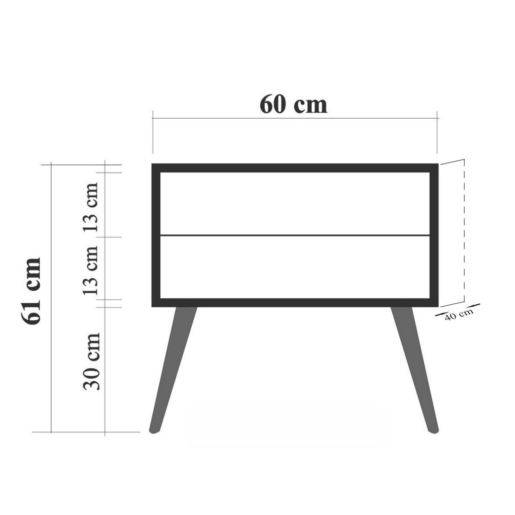 Öökapp Asir, 60x61x40cm, beež/kirju hind ja info | Öökapid | hansapost.ee