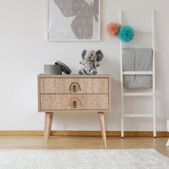 Öökapp Asir, 60x61x40cm, beež/täpiline price and information | Nightstands | hansapost.ee