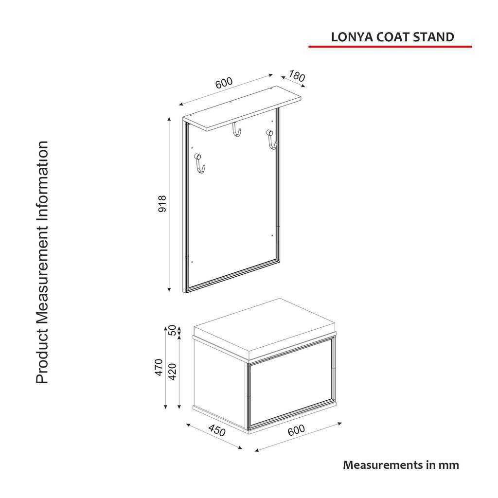 Esikukapp Asir, 60x91,8x18cm, valge hind ja info | Esikukapid | hansapost.ee