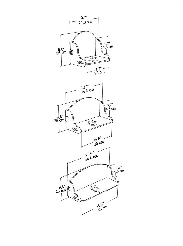 Riiul Asir, 24,8x25x15 cm, pruun hind ja info | Riiulid | hansapost.ee